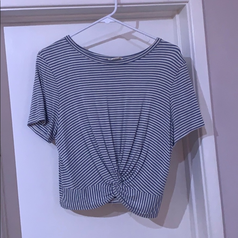 Blue and white striped tshirt